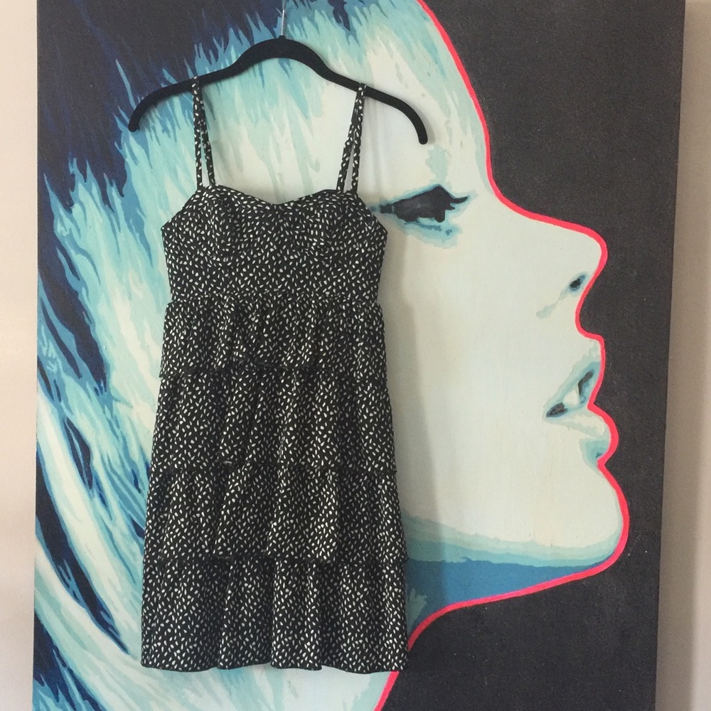 Alice and Olivia Black and White Ruffle Dress